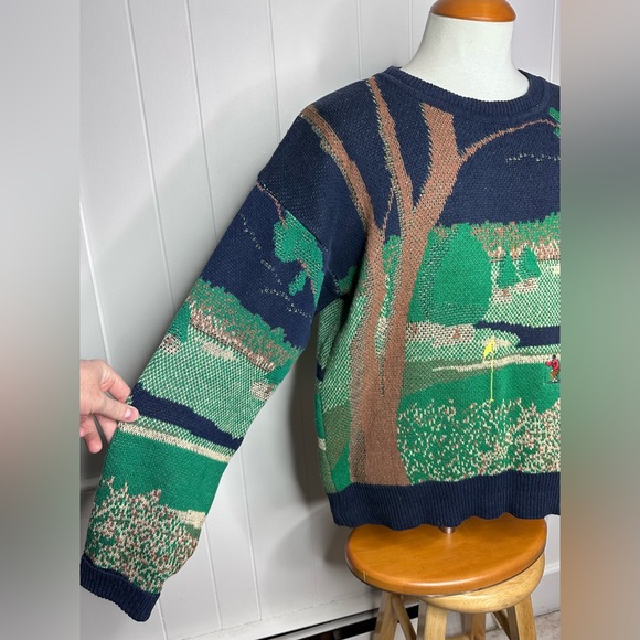 Vintage Salty Dog Gant Golf Scene Landscape Sweater - Picture 7 of 12